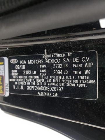 Photo 10 from auction – 2019 KIA FORTE FE with VIN 3KPF24AD0KE026797