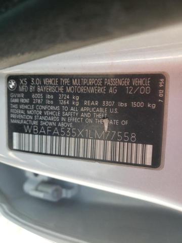 Photo 10 from auction – 2001 BMW X5 3.0I with VIN WBAFA535X1LM77558