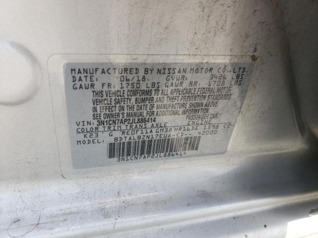 Photo 10 from auction – 2018 NISSAN VERSA S with VIN 3N1CN7AP2JL886414