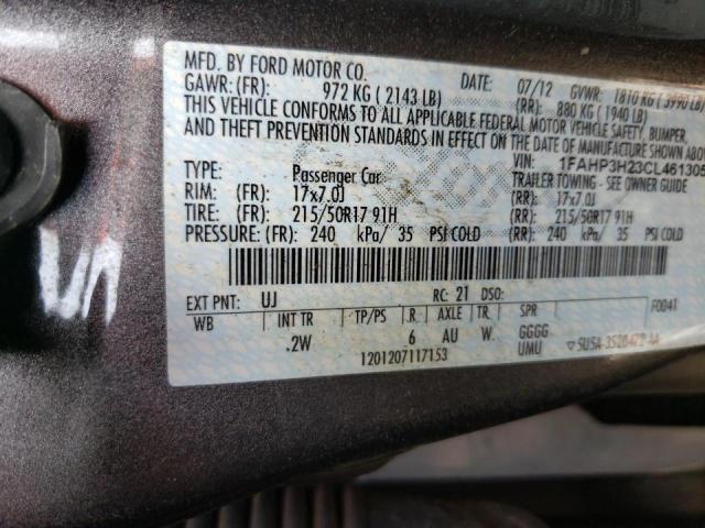 صورة رقم 10 من المزاد - 2012 FORD FOCUS SEL مع VIN 1FAHP3H23CL461305