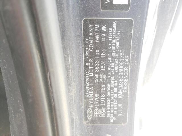 Photo 10 from auction – 2008 HYUNDAI ACCENT with VIN KMHCM36C98U081780