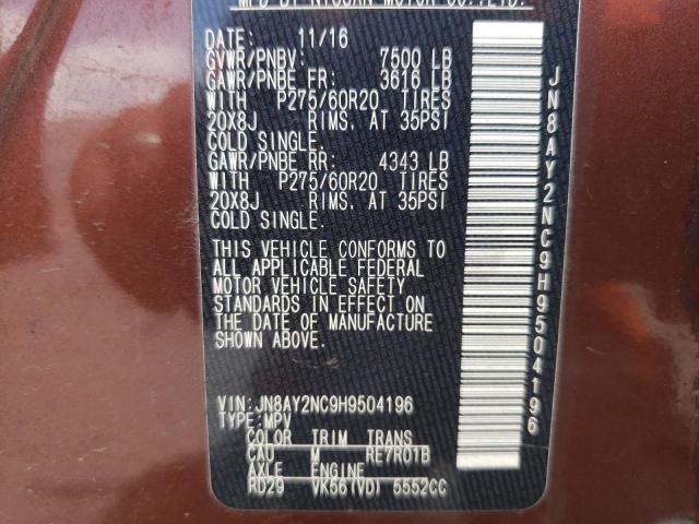 Photo 10 from auction – 2017 NISSAN ARMADA SV with VIN JN8AY2NC9H9504196