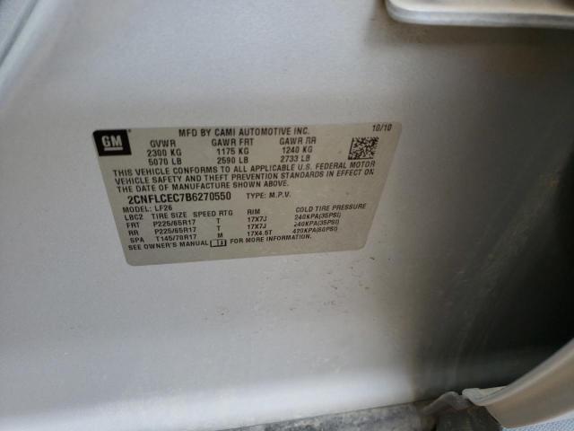 Photo 10 from auction – 2011 CHEVROLET EQUINOX LS with VIN 2CNFLCEC7B6270550