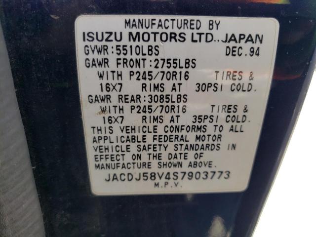 Photo 10 from auction – 1995 ISUZU TROOPER S with VIN JACDJ58V4S7903773