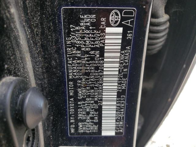 Photo 10 from auction – 2017 TOYOTA COROLLA L with VIN 2T1BURHE8HC870081