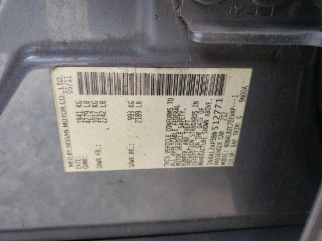 Photo 10 from auction – 2011 NISSAN ALTIMA BAS with VIN 1N4AL2AP3BN512771