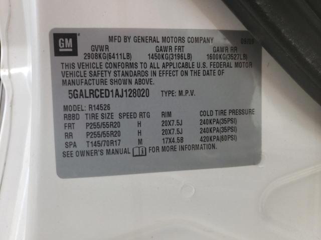 Photo 10 from auction – 2010 BUICK ENCLAVE CX with VIN 5GALRCED1AJ128020