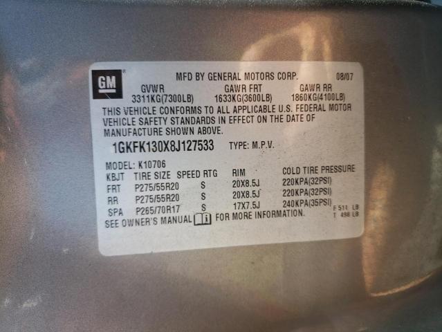 Photo 10 from auction – 2008 GMC YUKON with VIN 1GKFK130X8J127533