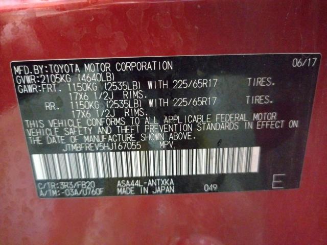 Photo 10 from auction – 2017 TOYOTA RAV4 LE with VIN JTMBFREV5HJ167055