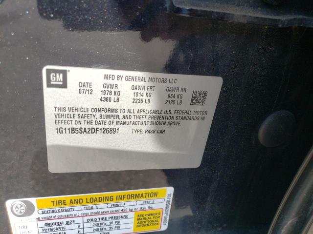 Photo 10 from auction – 2013 CHEVROLET MALIBU LS with VIN 1G11B5SA2DF126891
