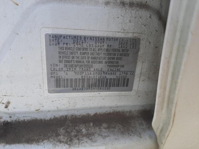 Photo 10 from auction – 2017 NISSAN SENTRA S with VIN 3N1AB7AP5HY285530