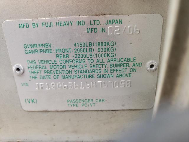 Photo 10 from auction – 2006 SUBARU FORESTER 2 with VIN JF1SG63616H757058