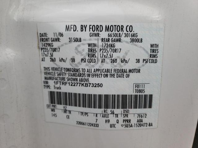 Photo 10 from auction – 2007 FORD F150 with VIN 1FTRF12277KB73250