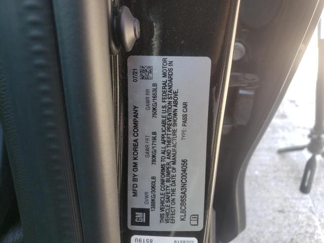 Photo 10 from auction – 2022 CHEVROLET SPARK LS with VIN KL8CB6SA3NC004056