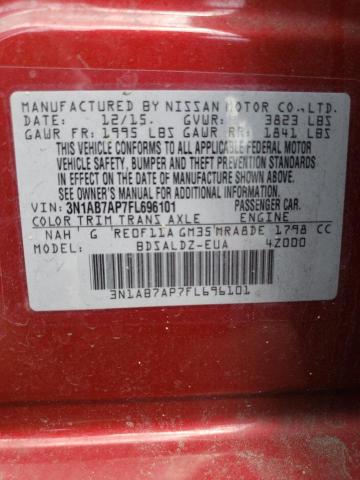 Photo 10 from auction – 2015 NISSAN SENTRA S with VIN 3N1AB7AP7FL696101