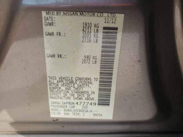 Photo 10 from auction – 2013 NISSAN ALTIMA 2.5 with VIN 1N4AL3AP8DN477749