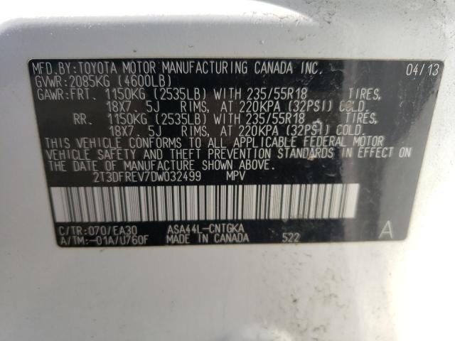 Photo 10 from auction – 2013 TOYOTA RAV4 LIMIT with VIN 2T3DFREV7DW032499