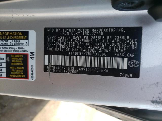 Photo 10 from auction – 2011 TOYOTA CAMRY with VIN 4T1BF3EKXBU633860