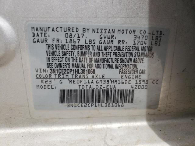 Photo 10 from auction – 2017 NISSAN VERSA NOTE with VIN 3N1CE2CP1HL381068