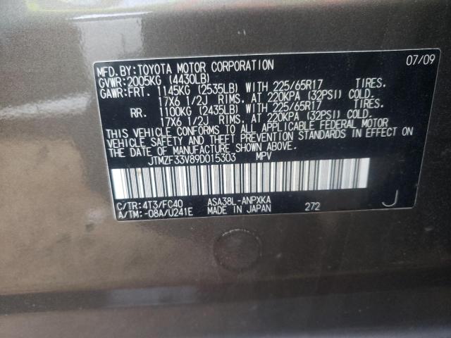 Photo 10 from auction – 2009 TOYOTA RAV4 with VIN JTMZF33V89D015303