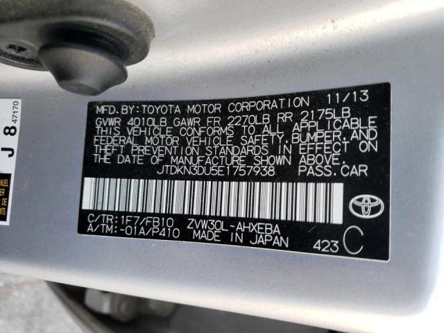 Photo 10 from auction – 2014 TOYOTA PRIUS with VIN JTDKN3DU5E1757938