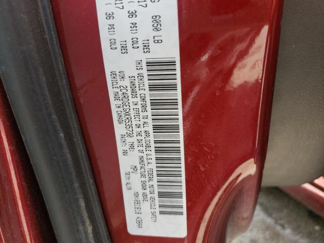 Photo 10 from auction – 2019 DODGE GRAND CARA with VIN 2C4RDGEGXKR535730