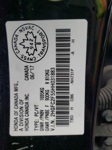 Photo 10 from auction – 2017 HONDA CIVIC LX with VIN 2HGFC2F55HH031883