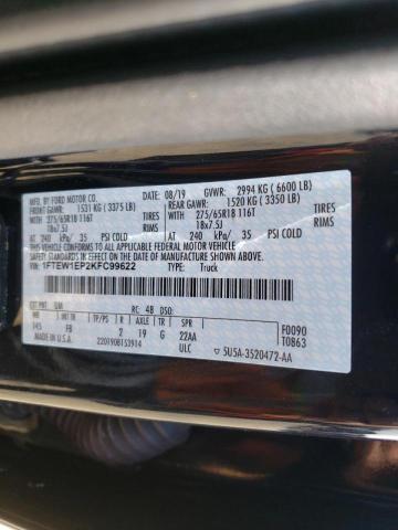 Photo 10 from auction – 2019 FORD F150 SUPER with VIN 1FTEW1EP2KFC99622