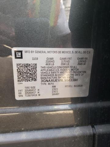 Photo 10 from auction – 2020 CHEVROLET EQUINOX LT with VIN 3GNAXUEV8LS583384