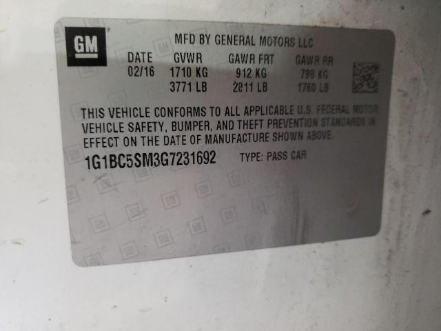 Photo 10 from auction – 2016 CHEVROLET CRUZE LS with VIN 1G1BC5SM3G7231692