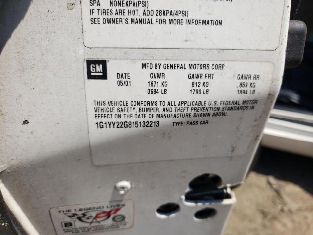 Photo 10 from auction – 2001 CHEVROLET CORVETTE with VIN 1G1YY22G815132213
