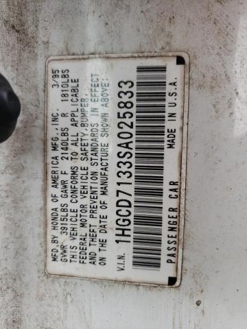 Photo 10 from auction – 1995 HONDA ACCORD LX with VIN 1HGCD7133SA025833