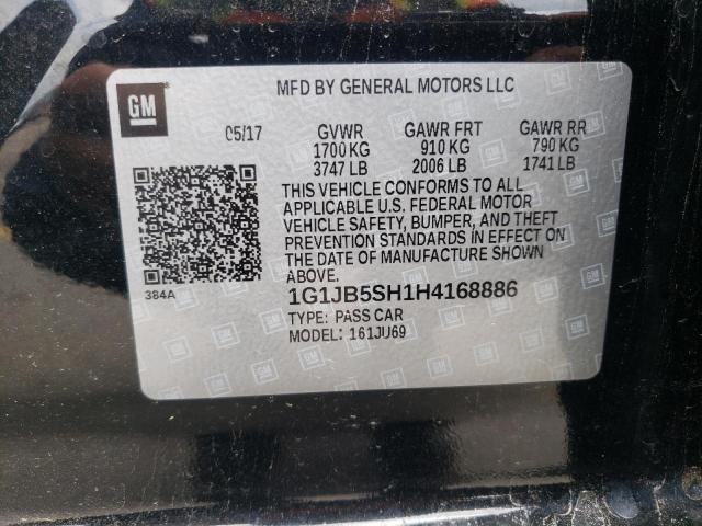 Photo 10 from auction – 2017 CHEVROLET SONIC LS with VIN 1G1JB5SH1H4168886