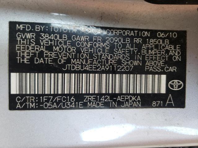 Photo 10 from auction – 2010 TOYOTA CAROLLA with VIN JTDBU4EE2A9112207