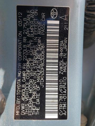 Photo 10 from auction – 2012 TOYOTA PRIUS PLUG with VIN JTDKN3DP8C3006781
