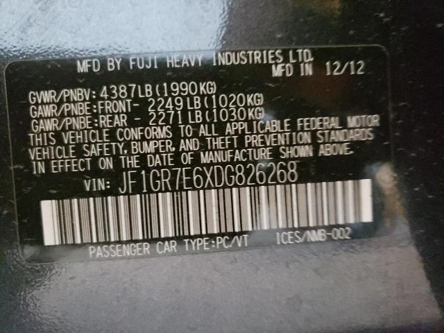 Photo 10 from auction – 2013 SUBARU IMPREZA WR with VIN JF1GR7E6XDG826268