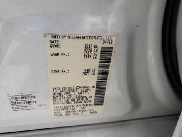Photo 10 from auction – 2018 NISSAN ALTIMA 2.5 with VIN 1N4AL3AP3JC247009