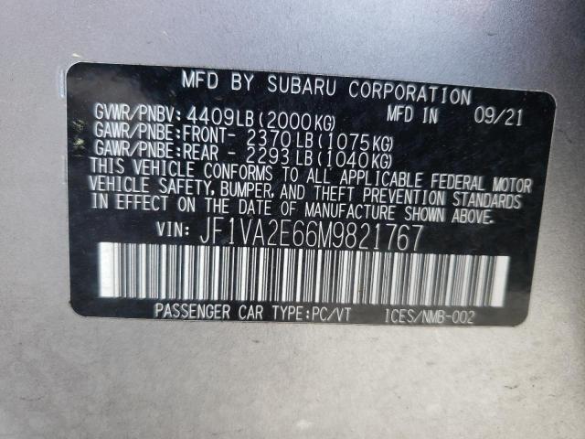 Photo 10 from auction – 2021 SUBARU WRX STI with VIN JF1VA2E66M9821767