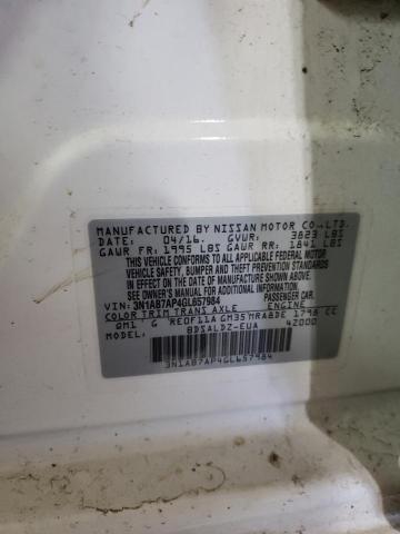 Photo 10 from auction – 2016 NISSAN SENTRA S with VIN 3N1AB7AP4GL657984