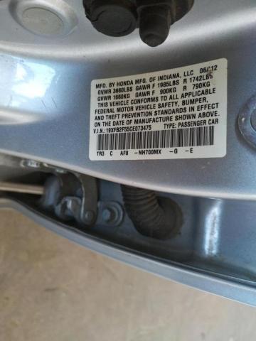 Photo 10 from auction – 2012 HONDA CIVIC LX with VIN 19XFB2F55CE073475