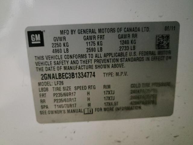 Photo 10 from auction – 2011 CHEVROLET EQUINOX LS with VIN 2GNALBEC3B1334774