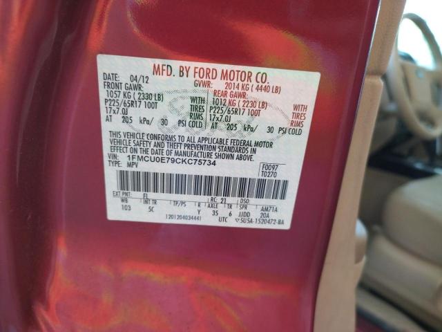Photo 10 from auction – 2012 FORD ESCAPE LIM with VIN 1FMCU0E79CKC75734