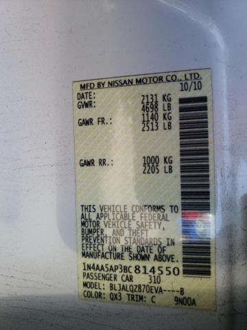 Photo 10 from auction – 2011 NISSAN MAXIMA S with VIN 1N4AA5AP3BC814550
