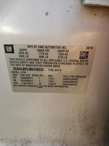 Photo 10 from auction – 2011 CHEVROLET EQUINOX LS with VIN 2CNALBEC4B6246632
