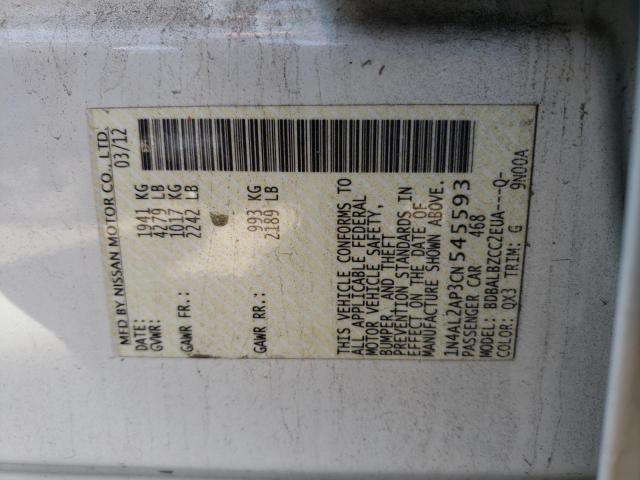 Photo 10 from auction – 2012 NISSAN ALTIMA BAS with VIN 1N4AL2AP3CN545593