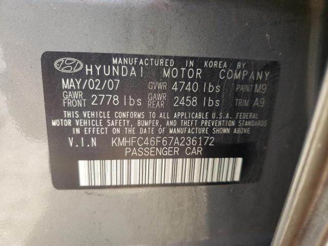 Photo 10 from auction – 2007 HYUNDAI AZERA SE with VIN KMHFC46F67A236172