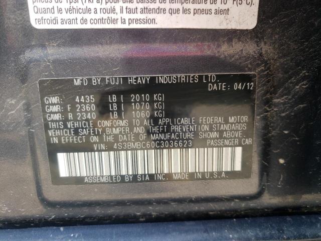 Photo 10 from auction – 2012 SUBARU LEGACY 2.5 with VIN 4S3BMBC60C3036623