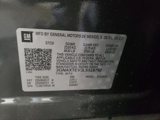 Photo 10 from auction – 2020 CHEVROLET EQUINOX LT with VIN 3GNAXTEV3LS518792