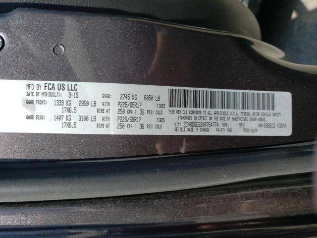 Photo 10 from auction – 2019 DODGE GRAND CARA with VIN 2C4RDGEG2KR764774
