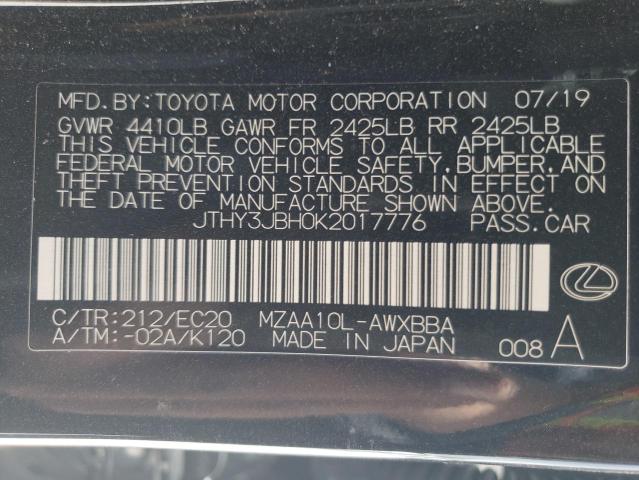 Photo 10 from auction – 2019 LEXUS UX 200 with VIN JTHY3JBH0K2017776